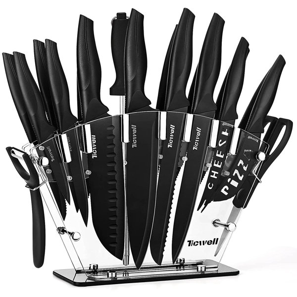 AIRPJ 19 Piece Stainless Steel Knife Block Set & Reviews Wayfair